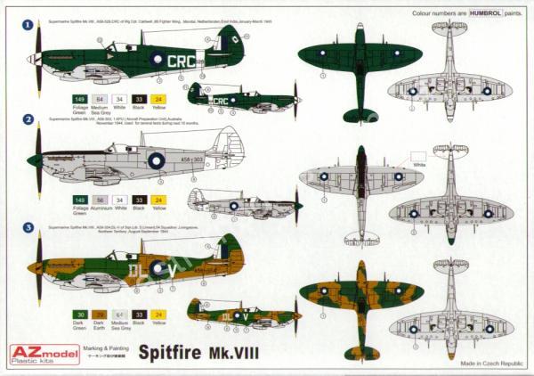 1/72 AZ model 7380 Supermarine Spitfire Mk.VIII  RAAF