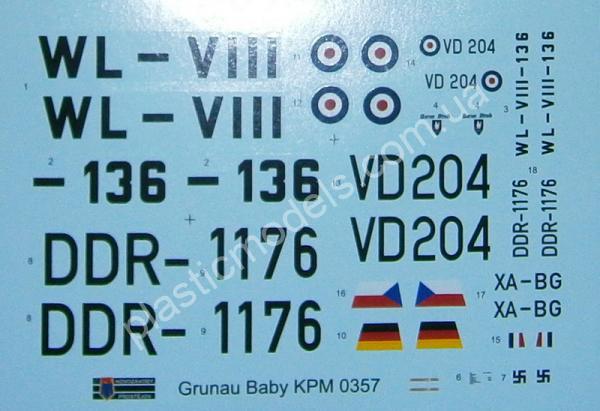1/72 Kovozavody Prostejov 0357 Grunau Baby IIb