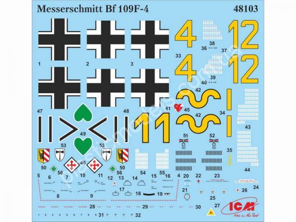 1/48 ICM 48103 Bf 109F-4, германский истребитель ІІ Мировой войны