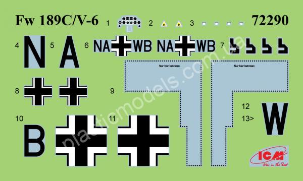1/72 ICM 72290 Fw 189C/V6 German attack aircraft