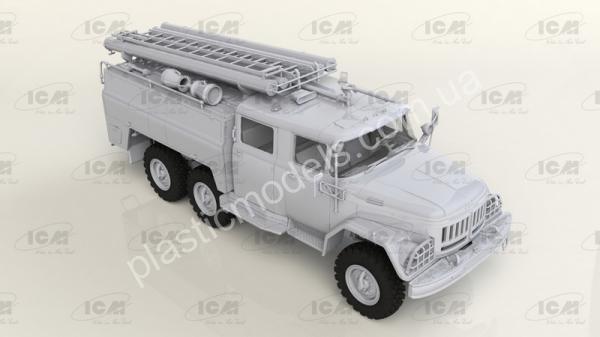 1/35 ICM 35902 AC-40-137A firetruck & 4 figures & diorama base with background
