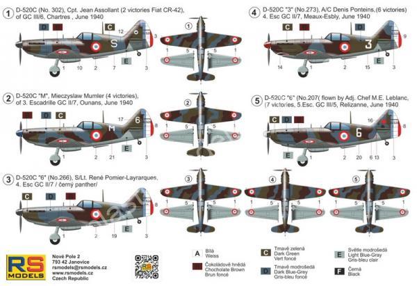 1/72 RS models 92312 Dewoitine D-520 - France 1940
