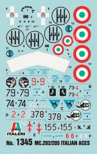 1/72 Italeri 1345 MC.202/MC.205 Italian ACES