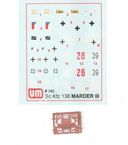 1/72 UM 343 MarderIII Sd.Kfz 138
