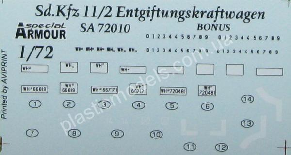 1/72 Special Armour Vehichles 72010 Sd.Kfz.11/2 Entgiftungskraftwagen