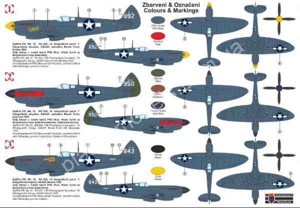 1/72 Kovozavody Prostejov 0291 Spitfire PR. Mk. XI „USAAF“