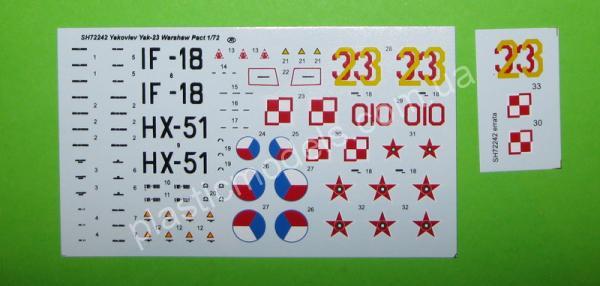 1/72 Special hobby 72242 Yakovlev Yak-23 'Warsaw Pact' (4x camo)