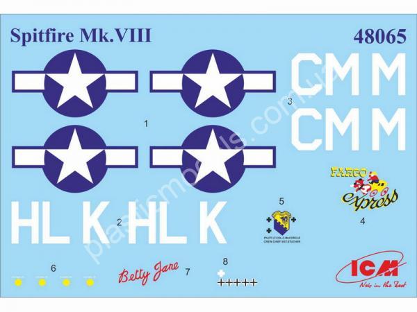 1/48 ICM 48065 Spitfire Mk.VIII, US Air Force Fighter