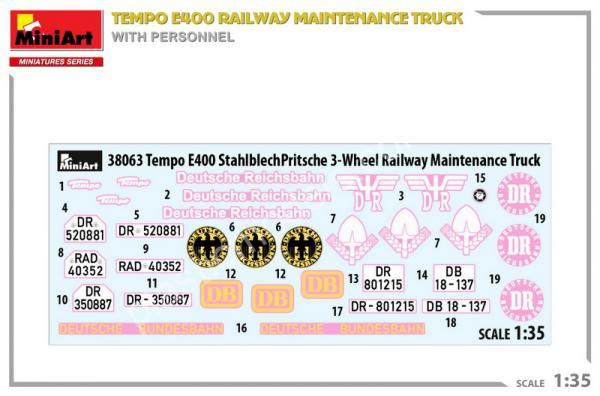 1/35 MiniArt 38063 Tempo E400 railway maintenance truck with personnel