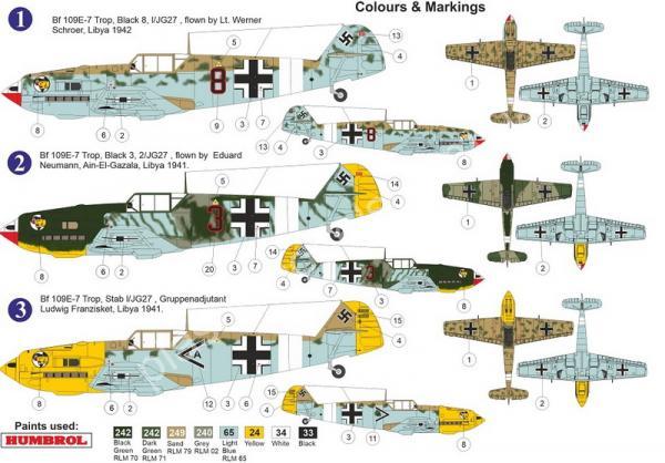 1/72 AZ model 7663 Messerschmitt Bf 109E-7Trop „Over Africa“