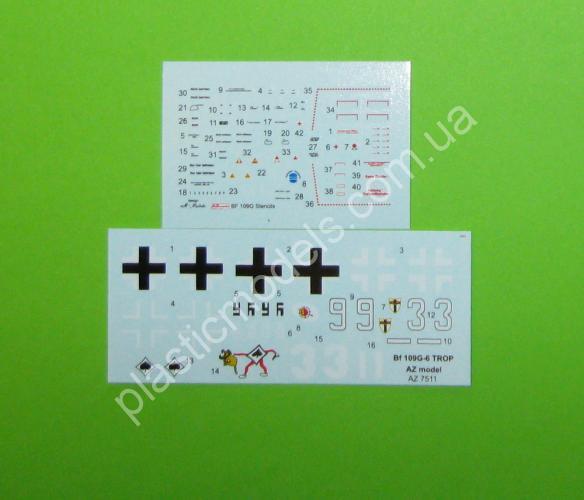 1/72 AZ model 7511 Messerschmitt Bf 109 G-6 Trop AZ model