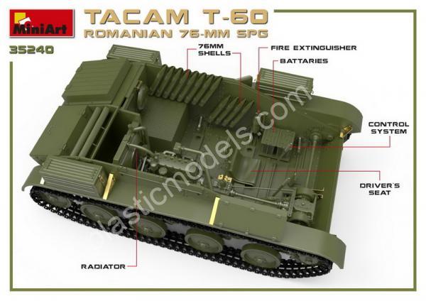 1/35 MiniArt 35240 TACAM Romanian 76-mm SPG Tacam T-60 Interior Kit
