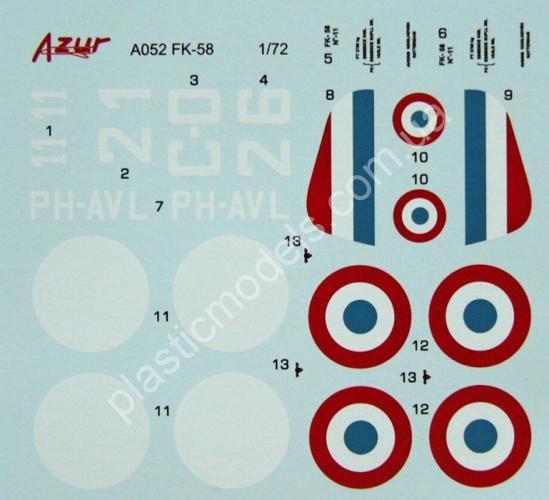 1/72 Azur 052 Koolhoven FK-58C.1 'G&R Engine'