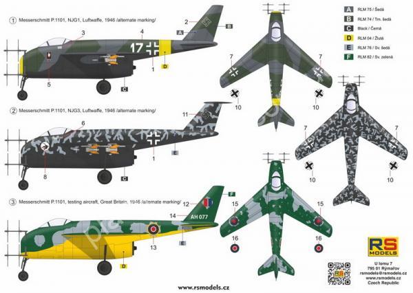 1/48 RS models 48010 Messerschmitt Me P.1101 