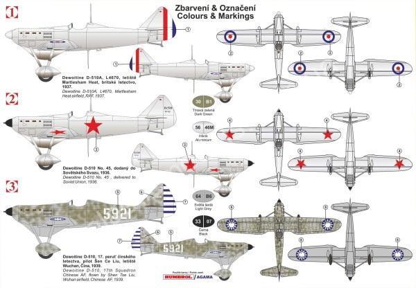1/72 Kovozavody Prostejov 0185 Dewoitine D.510 British, SSSR, China
