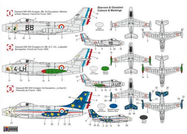 1/72 Kovozavody Prostejov 0531 Dassault MD-450 Ouragan in French services