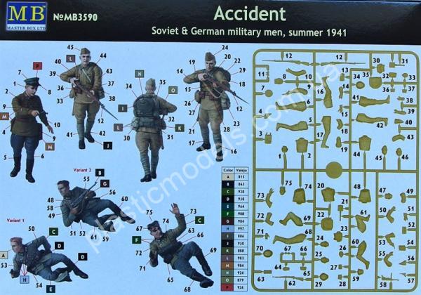 1/35 Mastr Box 3590 Accident. Soviet & German military men, summer 1941