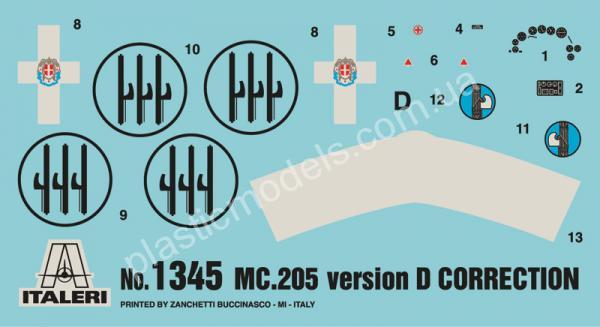 1/72 Italeri 1345 MC.202/MC.205 Italian ACES