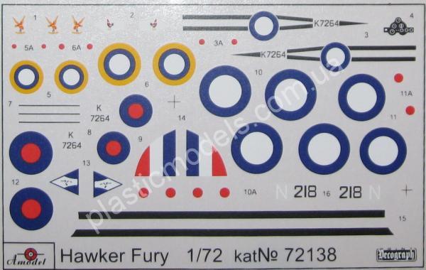 1/72 A-model 72138 Hawker Fury I/II Морской истребитель-биплан ВВС Великобритании.
