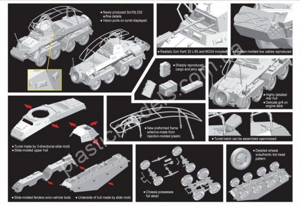 1/72 Dragon 7429 Sd.Kfz.232 Schwerer Panzerspahwagen (FU)