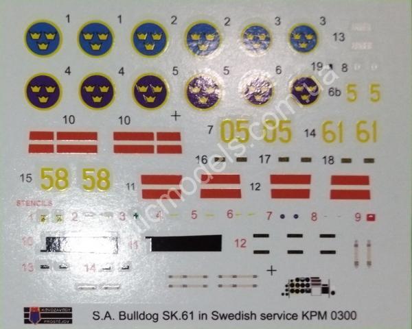 1/72 Kovozavody Prostejov 0300 Sk 61 Bulldog „In Swedish Services“