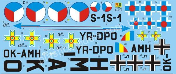 1/72 RS models 92056 Avia Ba. 122 Acrobatic aircraft (4 versions)