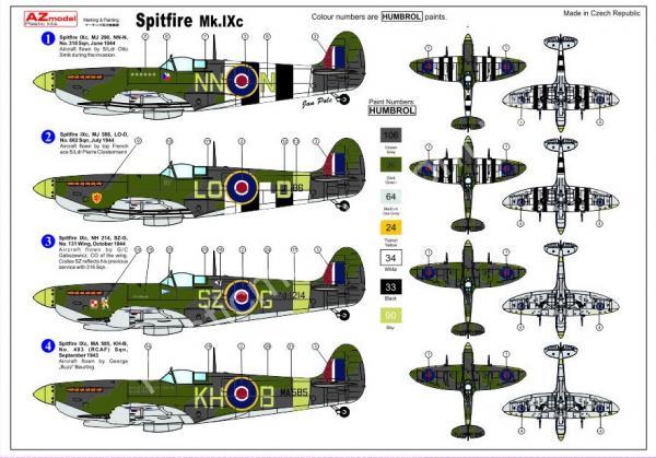 1/72 AZ model 7391 Supermarine Spitfire Mk.IXc „Aces“