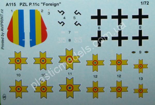 1/72 Azur 115 PZL P.11c 'Foreign Service'