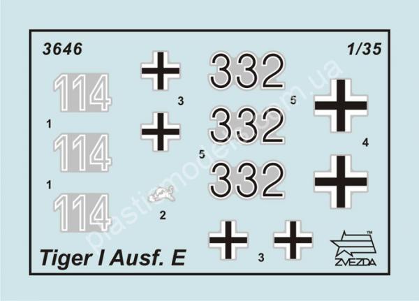 1/35 Zvezda 3646 Tiger I Ausf. E German Heavy Tank (Early production)