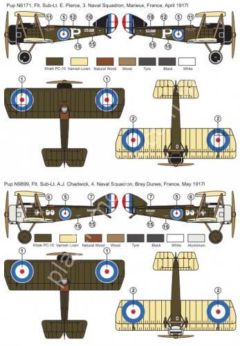 1/72 HR model 72037 Sopwith PUP Royal Navy Air Service (4x camo)