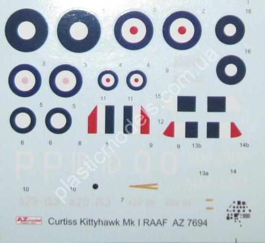 1/72 AZ model 7694 Kittyhawk Mk.Ia „RAAF“