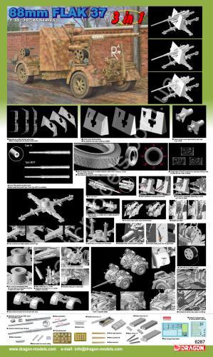 1/35 Dragon 6287 8.8 cm FlaK 37 w/FlaK artillery crew