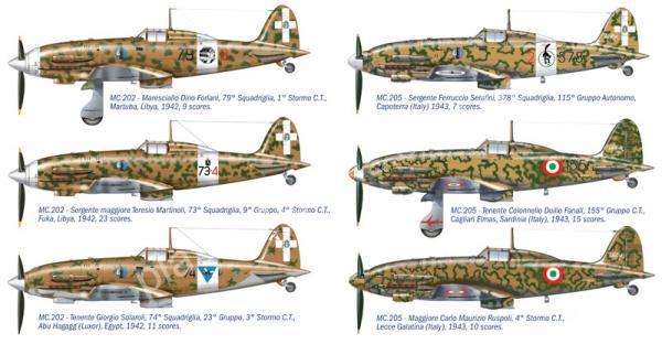 1/72 Italeri 1345 MC.202/MC.205 Italian ACES