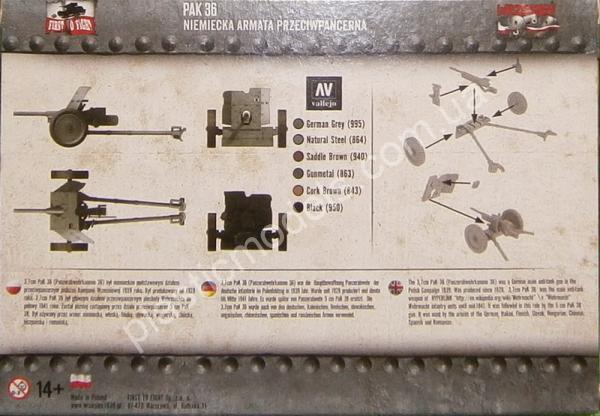 1/72 First To Fight 022 PAK 36 Niemiecka armata przeciwpancerna (German anti-tank cannon)
