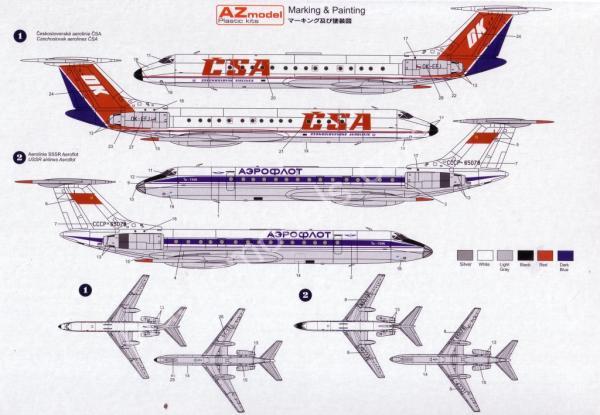 1/144 AZ model 14410 Tupolev Tu-134 Aeroflot, ČSA new