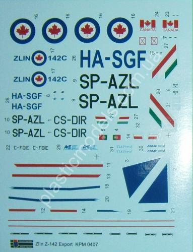 1/72 Kovozavody Prostejov 0407 Zlin Z-142 “Export”