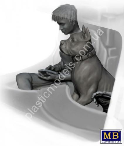 1/24 Master Box 24045 Truckers series. Joni (Lookout) Johnson & her dog Maxx