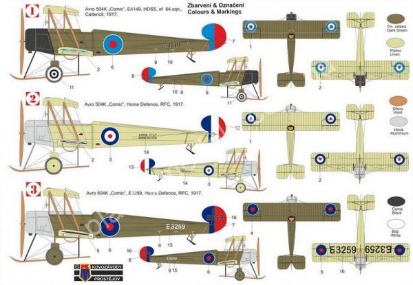1/72 Kovozavody Prostejov 0494 Avro 504K „Comic“
