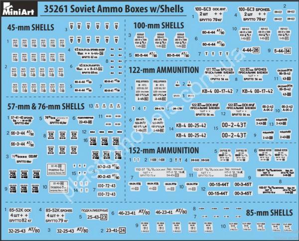 1/35 MiniArt 35261 Soviet Ammo Boxes w/Shells
