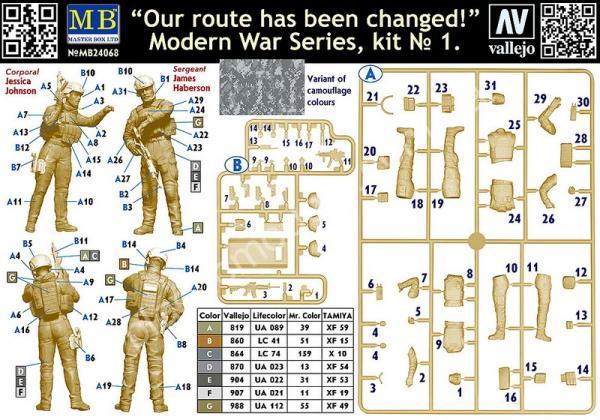 1/24 Master Box 24068 Modern War Series, kit No. 1. Our route has been changed!
