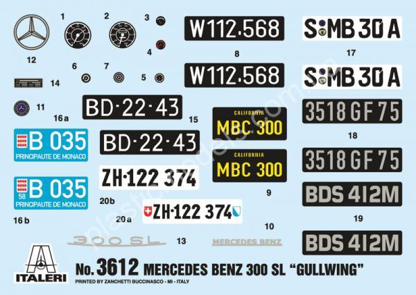 1/16 Italeri 3612 Mercedes-Benz 300SL Gullwing