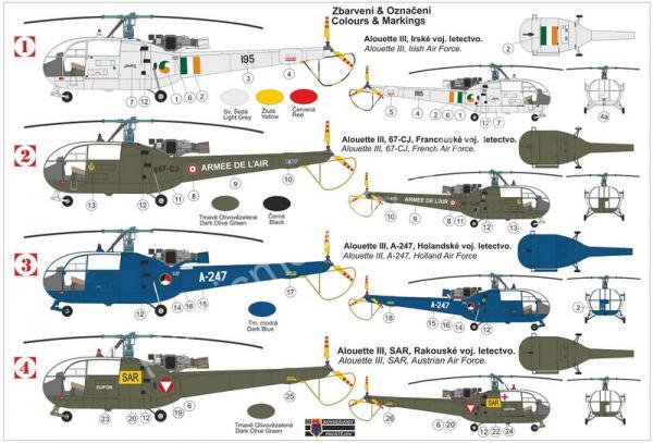 1/72 Kovozavody Prostejov 0278 Alouette III over Europe