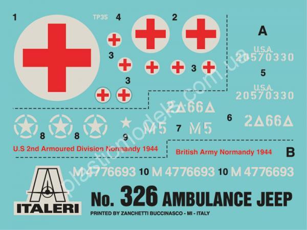 1/35 Italeri 326 1/4 ton. 4x4 Ambulance Jeep