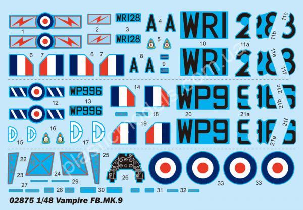 1/48 Trumpeter 02875 Vampire FB.Mk.9