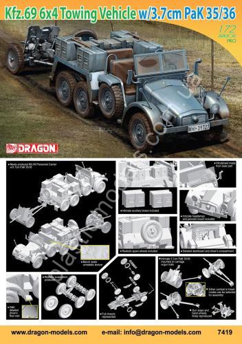 1/72 Dragon 7419 Kfz.69 6x4 Towing Vehicle w/3.7cm PaK 35/36