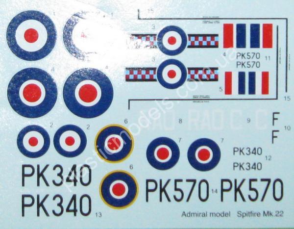 1/72 Admiral 7202 Supermarine Spitfire Mk.22 w/PE