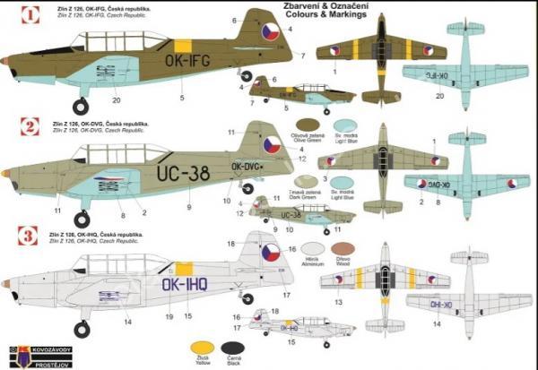 1/72 Kovozavody Prostejov 0409 Zlin Z-126 “Would-Be-Military Liveries”