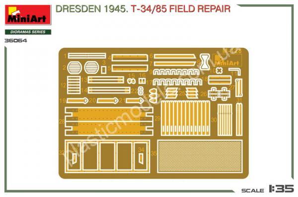 1/35 MiniArt 36064 Big Set Dresden 1945. T-34/85 Field Repair