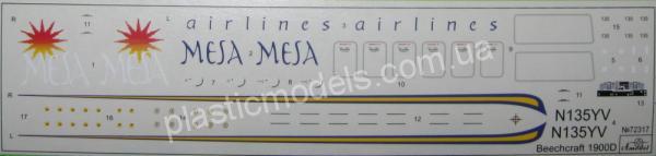 1/72 A-model 72317 Beechcraft 1900D Mesa Airlines
