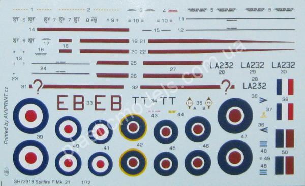 1/72 Special hobby 72318 Supermarine Spitfire Mk.21 Contraprop